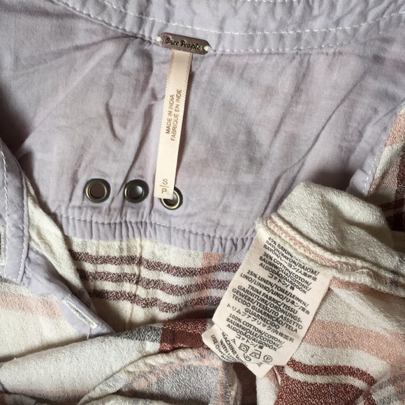 Free People Plaid Button Down Long Sleeve Shirt - Picture 7 of 8